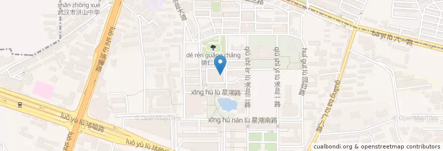 Mapa de ubicacion de 珞珈面馆 en چین, هوبئی, ووهان, 洪山区, 珞南街道.