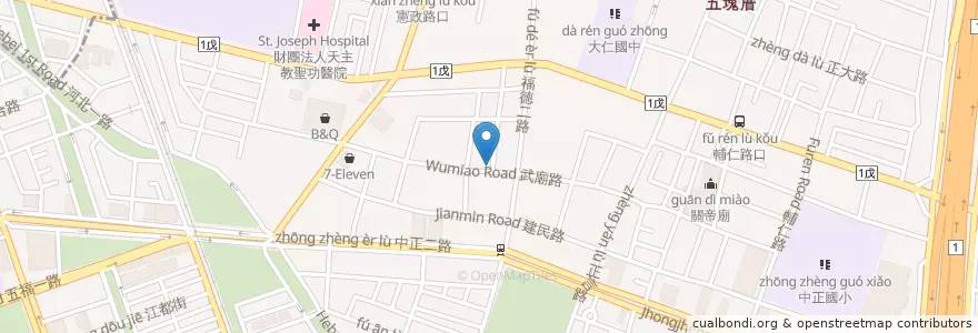 Mapa de ubicacion de 烘豆房 武廟店 en Taiwan, Kaohsiung, 苓雅區.