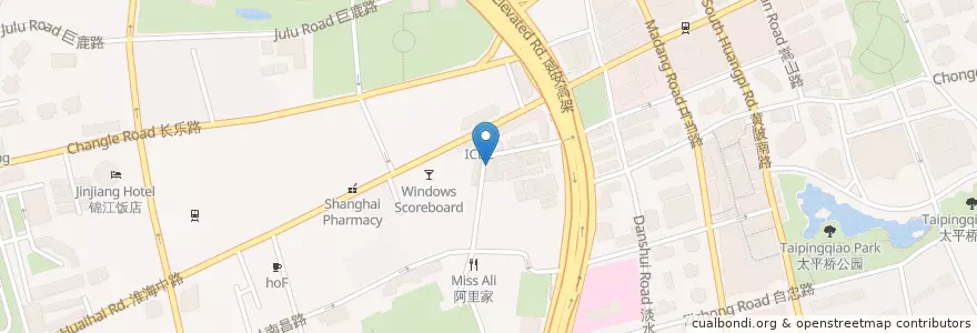 Mapa de ubicacion de 鮮得來排骨年糕 en 중국, 상하이, 황푸구.