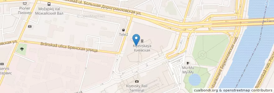 Mapa de ubicacion de Формула Кино Европа en Rusia, Distrito Federal Central, Москва, Западный Административный Округ, Район Дорогомилово.