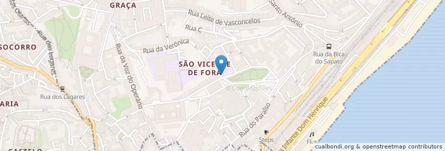 Mapa de ubicacion de Copenhagen Coffee Lab & Bakery en البرتغال, Lisboa, Grande Lisboa, لشبونة, São Vicente.