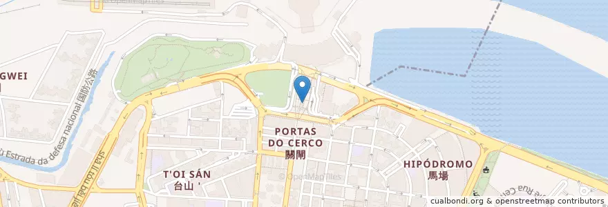 Mapa de ubicacion de 關閘總站 Portas do Cerco/ Terminal en Китай, Гуандун, 珠海市, 香洲区, Носса-Сеньора-Ди-Фатима.