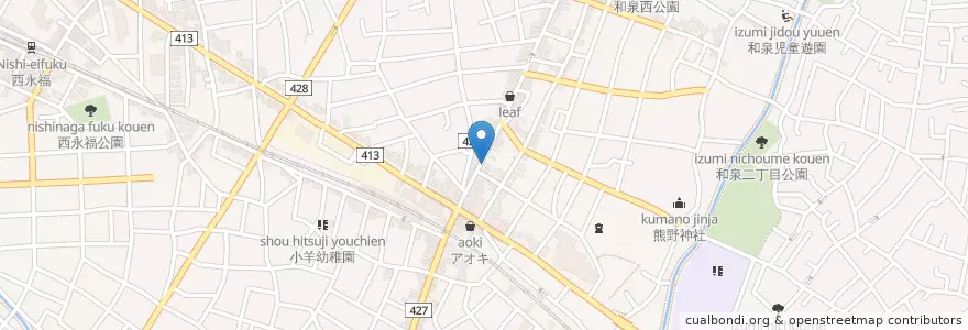 Mapa de ubicacion de 稲毛屋 en 日本, 東京都, 杉並区.