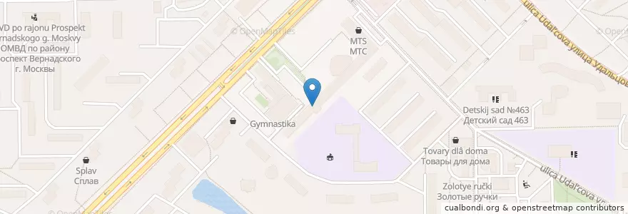 Mapa de ubicacion de Газпромбанк en Rusland, Centraal Federaal District, Moskou, Западный Административный Округ, Район Проспект Вернадского.