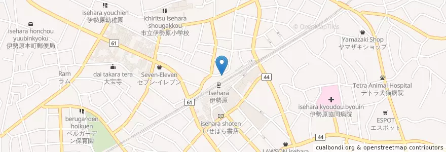 Mapa de ubicacion de モスバーガー 伊勢原店 en Japan, 神奈川県, 伊勢原市.