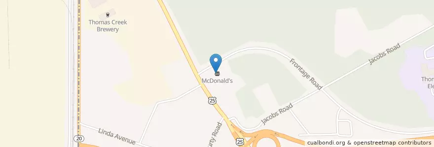 Mapa de ubicacion de McDonald's en アメリカ合衆国, サウスカロライナ州, Greenville County, Gantt.