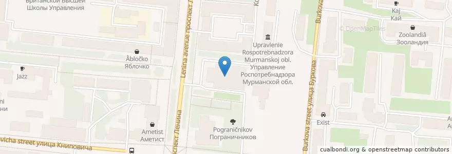 Mapa de ubicacion de Драматический театр en Russie, District Fédéral Du Nord-Ouest, Oblast De Mourmansk, Городской Округ Мурманск.