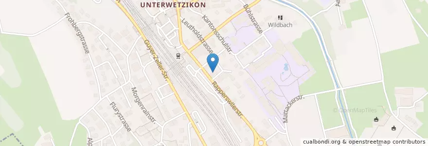 Mapa de ubicacion de The Western Saloon en سويسرا, زيورخ, Bezirk Hinwil, Wetzikon (Zh).