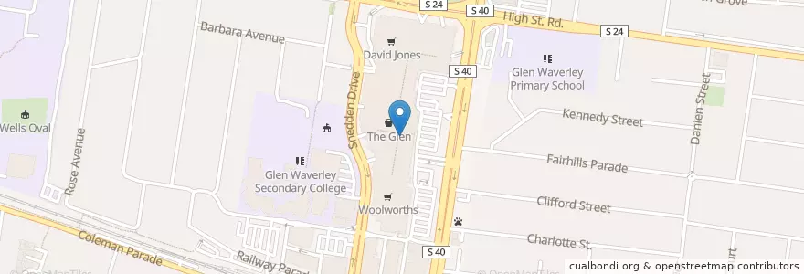 Mapa de ubicacion de Westpac en Австралия, Виктория, City Of Monash.