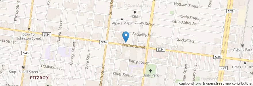 Mapa de ubicacion de Jim's Greek Tavern en Australië, Victoria, City Of Yarra.