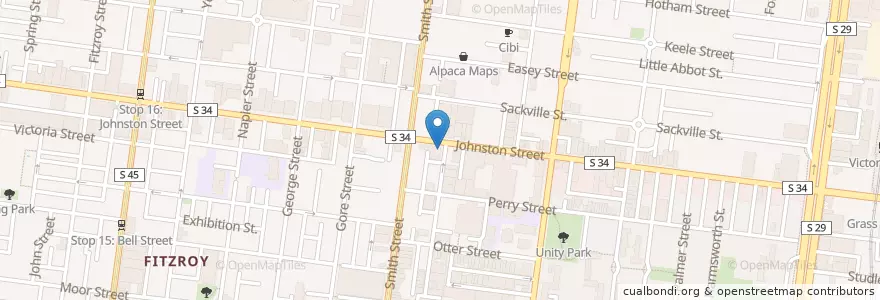 Mapa de ubicacion de Bedford St en 오스트레일리아, Victoria, City Of Yarra.