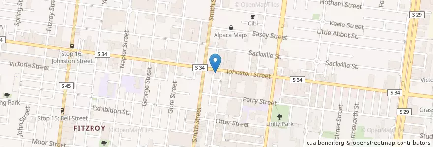 Mapa de ubicacion de Savannah en Australië, Victoria, City Of Yarra.