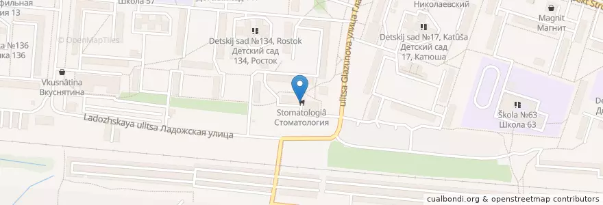 Mapa de ubicacion de Стоматология en Russia, Circondario Federale Del Volga, Пензенская Область, Городской Округ Пенза.