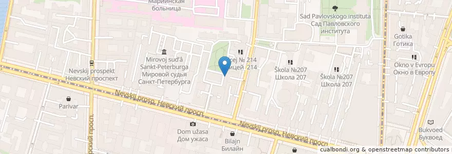 Mapa de ubicacion de Академия Игоря Крутого en Rusland, Северо-Западный Федеральный Округ, Oblast Leningrad, Sint-Petersburg, Центральный Район.