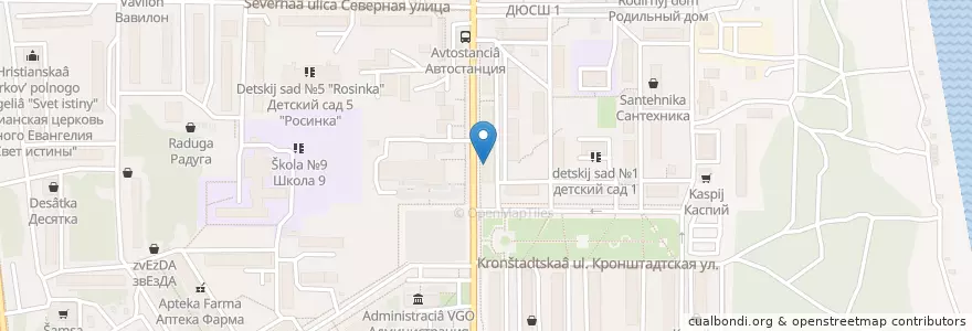 Mapa de ubicacion de Orange en Rússia, Distrito Federal Oriental, Krai De Kamtchatka, Елизовский Район, Вилючинский Городской Округ.