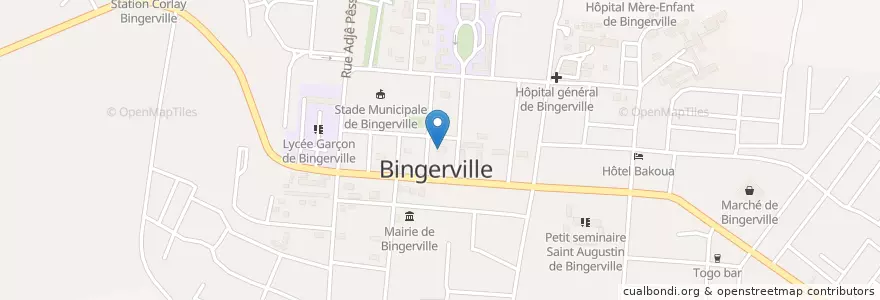 Mapa de ubicacion de Foyer des jeunes de Bingerville en Costa D'Avorio, Abidjan, Bingerville.
