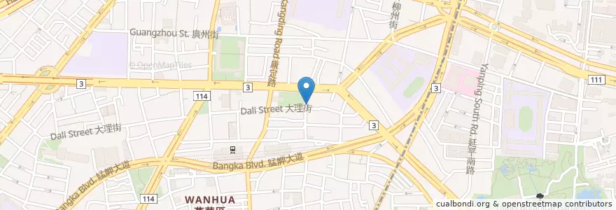 Mapa de ubicacion de 大理福德宮 en تایوان, 新北市, تایپه, 萬華區.