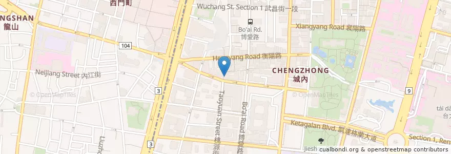 Mapa de ubicacion de 三味香 en 臺灣, 新北市, 臺北市, 萬華區, 中正區.