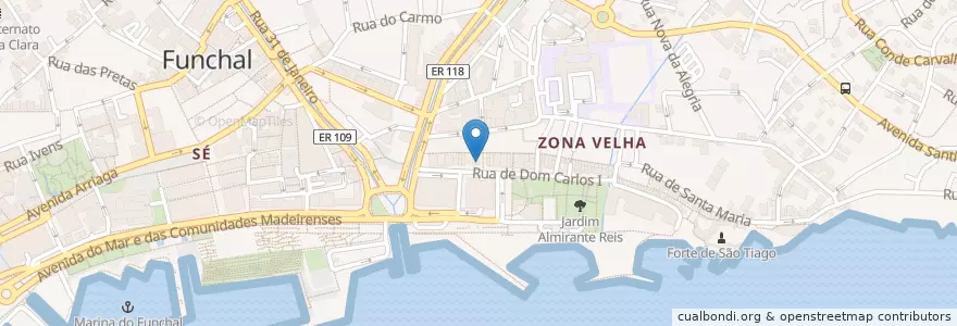 Mapa de ubicacion de Old City en ポルトガル, Funchal (Santa Maria Maior).
