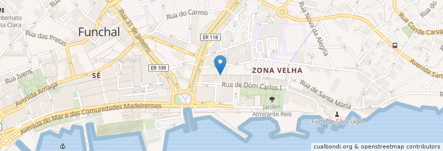Mapa de ubicacion de Rima Coração en ポルトガル, Funchal (Santa Maria Maior).