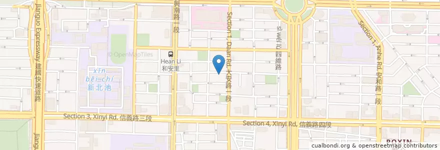 Mapa de ubicacion de 仁愛長老教會 en تايوان, تايبيه الجديدة, تايبيه, 大安區.
