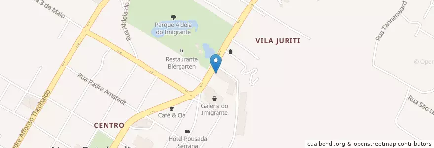 Mapa de ubicacion de Café Germânia en 브라질, 남부지방, 히우그란지두술, Região Geográfica Imediata De Caxias Do Sul, Região Geográfica Intermediária De Caxias Do Sul, Nova Petrópolis.