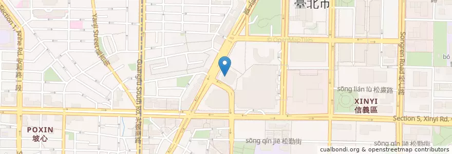 Mapa de ubicacion de 駐台北土耳其貿易辦事處 en 臺灣, 新北市, 臺北市, 信義區.