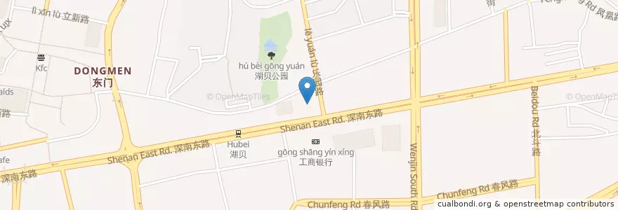 Mapa de ubicacion de 深圳市公安局 交通警察局 罗湖大队 en 중국, 광둥성, 선전시, 뤄후구, 东门街道.