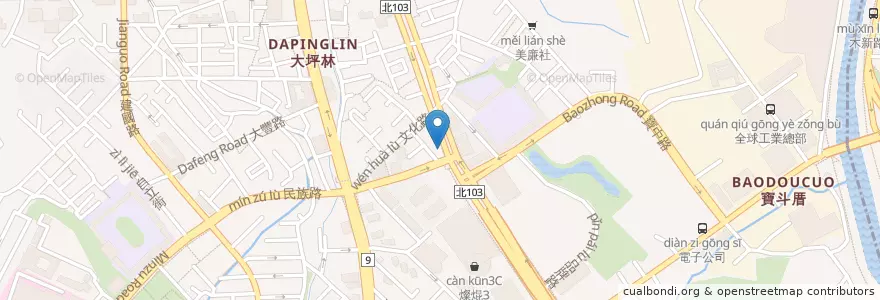 Mapa de ubicacion de 嘉義火雞肉飯鹹米糕 en Taiwan, 新北市, 新店區.