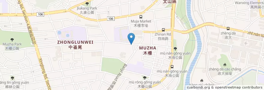 Mapa de ubicacion de 卡斯霸汽車美容 en Тайвань, Новый Тайбэй, Тайбэй, 文山區.