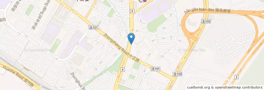 Mapa de ubicacion de 上海拉麵 en Taiwan, 新北市, 新店區.