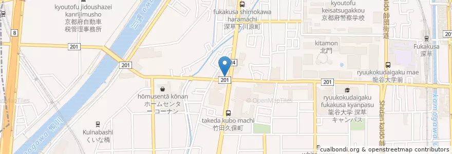 Mapa de ubicacion de 天下一品 en Japón, Prefectura De Kioto, Kioto, Fushimi.