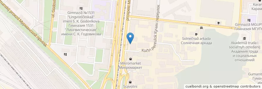 Mapa de ubicacion de Связь Банк en Russia, Distretto Federale Centrale, Москва, Северо-Восточный Административный Округ, Останкинский Район.
