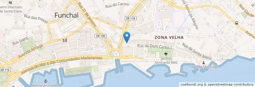 Mapa de ubicacion de So Far Music Club en Portugal, Funchal (Santa Maria Maior).