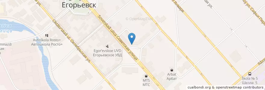 Mapa de ubicacion de Стоматологическая поликлиника en 俄罗斯/俄羅斯, Центральный Федеральный Округ, 莫斯科州, Городской Округ Егорьевск.