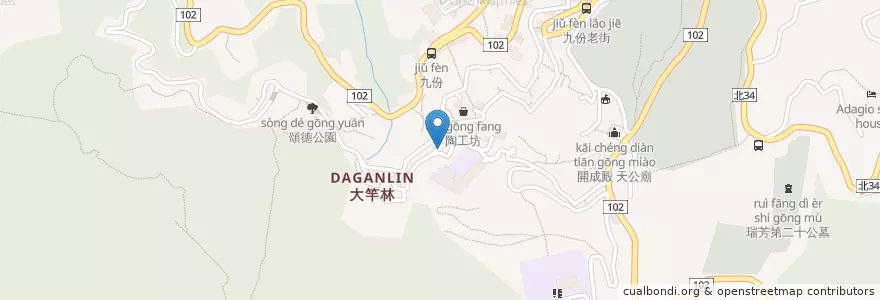 Mapa de ubicacion de 金山岩 en Тайвань, Новый Тайбэй, 瑞芳區.