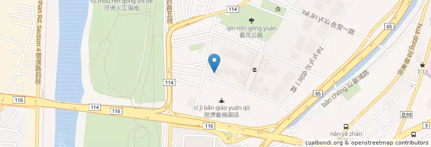Mapa de ubicacion de 合宜ㄧ路A6西D停車場 en 台湾, 新北市, 板橋区.