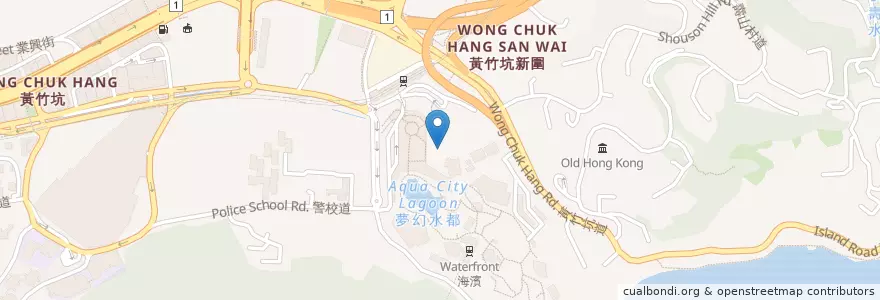 Mapa de ubicacion de 海灣餐廳 Marina Kitchen en 중국, 광둥성, 홍콩, 홍콩섬, 신제, 南區 Southern District.