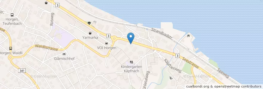 Mapa de ubicacion de Kita Wunderfitz en Zwitserland, Zürich, Bezirk Horgen, Horgen.