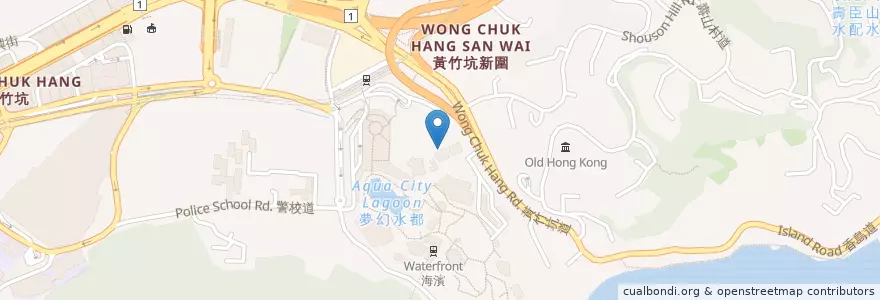 Mapa de ubicacion de Prohibition扒房酒吧 Prohibition Grill House & Cocktail Bar en Çin, Guangdong, Hong Kong, Hong Kong Adası, Yeni Bölgeler, 南區 Southern District.