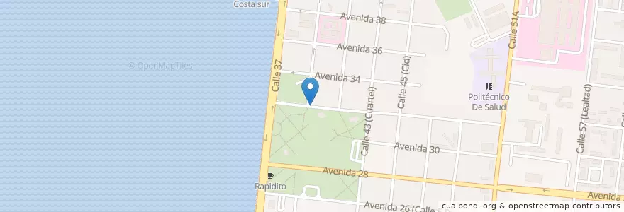 Mapa de ubicacion de La Roca del Sur en کوبا, Cienfuegos, Cienfuegos, Ciudad De Cienfuegos.