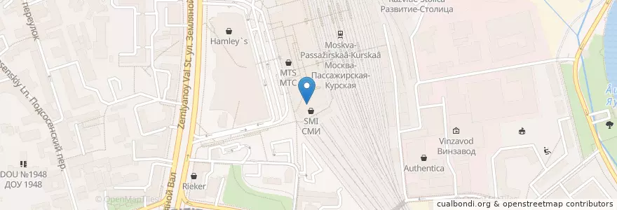Mapa de ubicacion de KFC en Rússia, Distrito Federal Central, Москва, Центральный Административный Округ, Басманный Район.