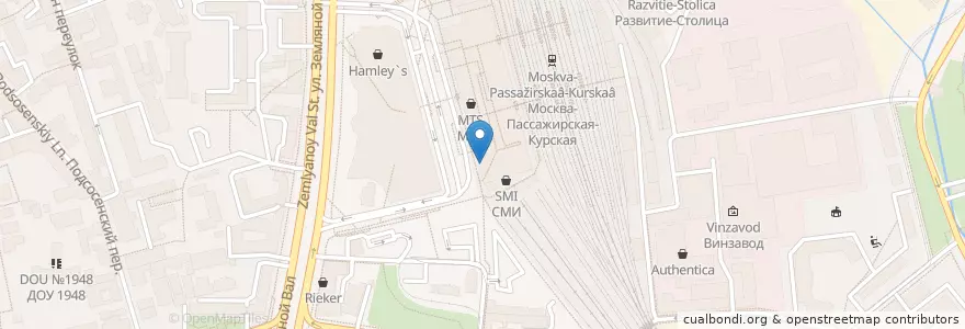 Mapa de ubicacion de Данкин Донатс en ロシア, 中央連邦管区, モスクワ, Центральный Административный Округ, Басманный Район.