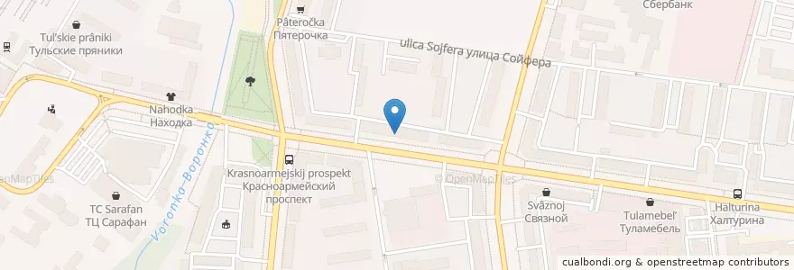 Mapa de ubicacion de ВТБ en 러시아, Центральный Федеральный Округ, Тульская Область, Городской Округ Тула.