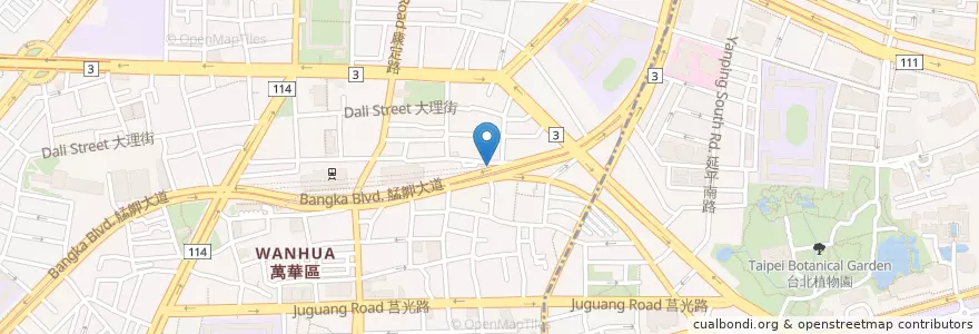 Mapa de ubicacion de ubike en 臺灣, 新北市, 臺北市, 萬華區.