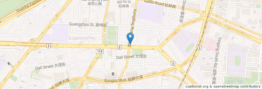 Mapa de ubicacion de 大阪鐵板燒(萬華店) en 臺灣, 新北市, 臺北市, 萬華區.