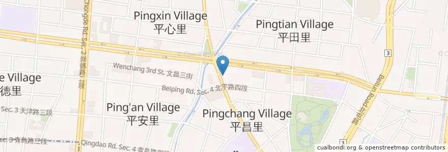 Mapa de ubicacion de 小鮮肉三重現做赤肉焿 en 台湾, 台中市, 北屯区.