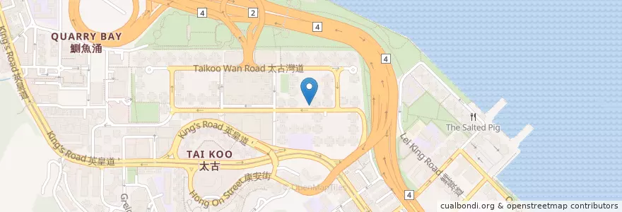 Mapa de ubicacion de 敏華冰廳 Man Wah Cafe en China, Guangdong, Hong Kong, Pulau Hong Kong, Wilayah Baru, 東區 Eastern District.