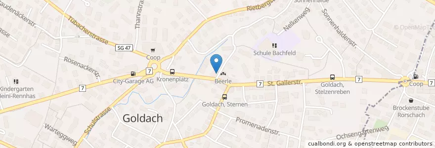 Mapa de ubicacion de Linde Pub en Suíça, Sankt Gallen, Wahlkreis Rorschach, Goldach.
