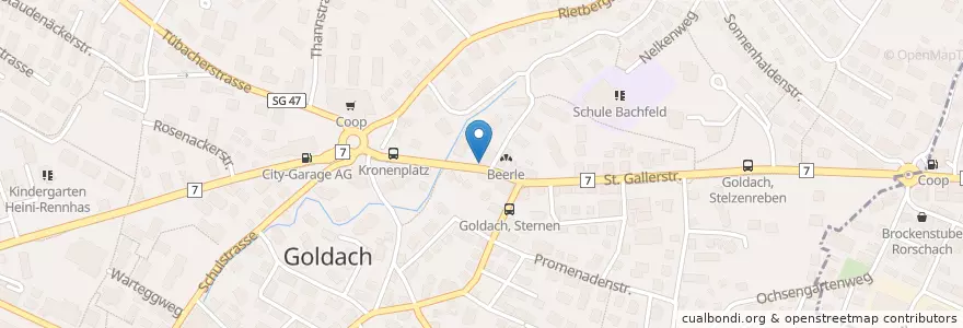 Mapa de ubicacion de Linde en Zwitserland, Sankt Gallen, Wahlkreis Rorschach, Goldach.